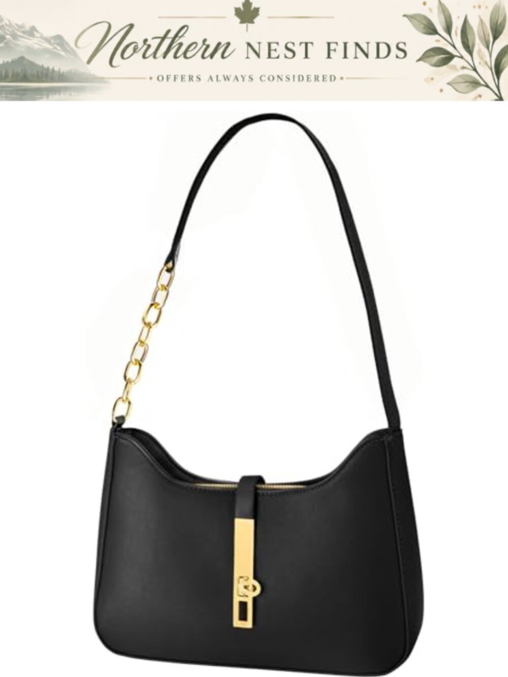 Dourose Shoulder Bag Vegan Leather Hobo Crossbody Purse